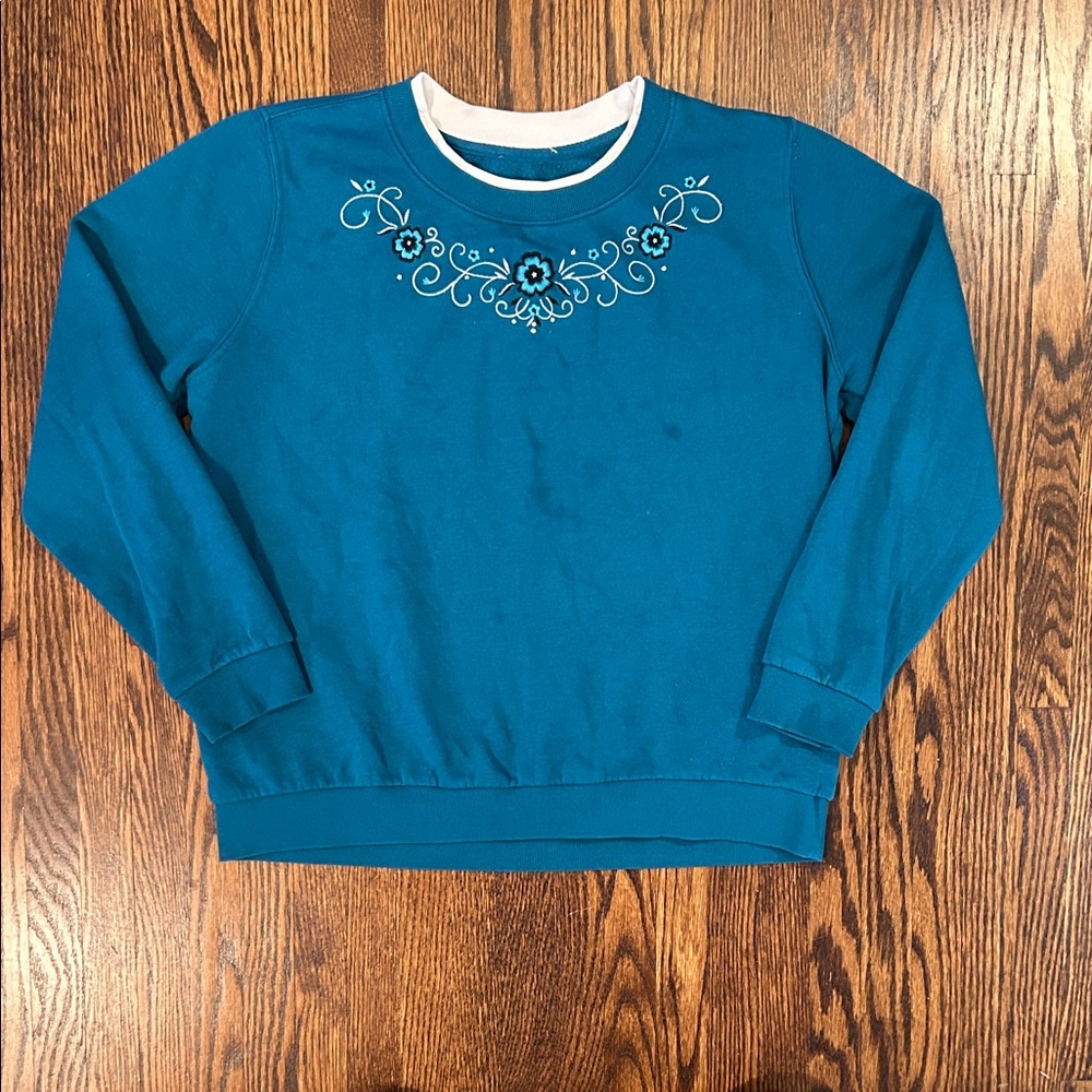 Vintage Y2K Studded Floral Sweatshirt